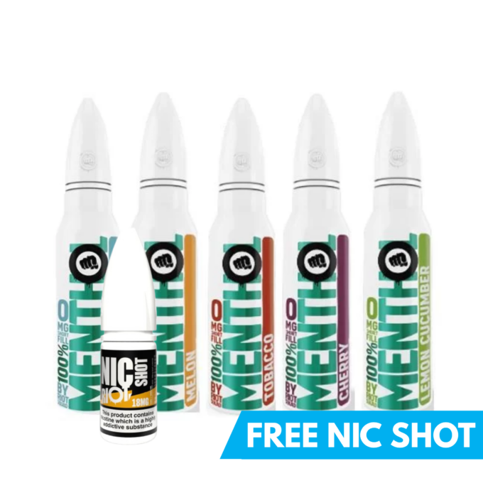 0mg Riot Squad 100% Menthol Range 50ml E-Liquid (70VG_30PG) free shipping over £20 with a free riot nic salt