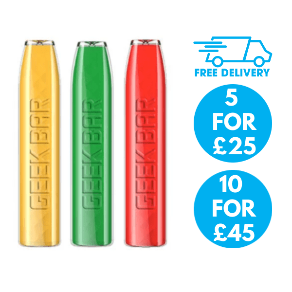 Geekbar 5 for £25 and 10 for £40