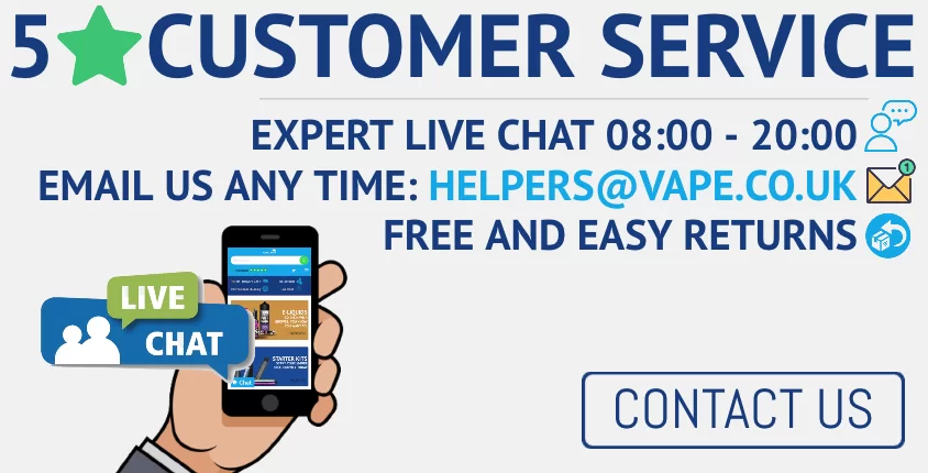 vape.co.uk 5 star customer service, free returns
