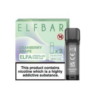 ELF Bar ELFA 20mg (2%) Prefilled Pods (2 pack) cranberry grape