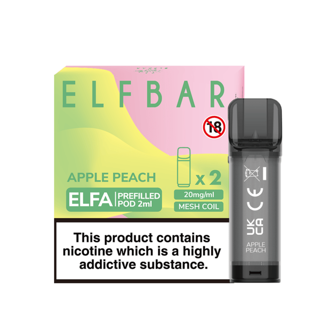 ELF Bar ELFA 20mg (2%) Prefilled Pods (2 pack) apple peach