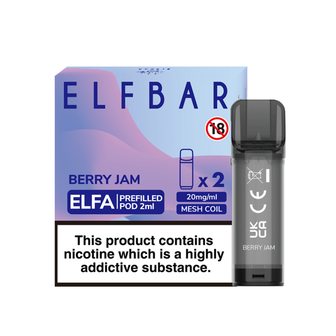 ELF Bar ELFA 20mg (2%) Prefilled Pods (2 pack) berry jam