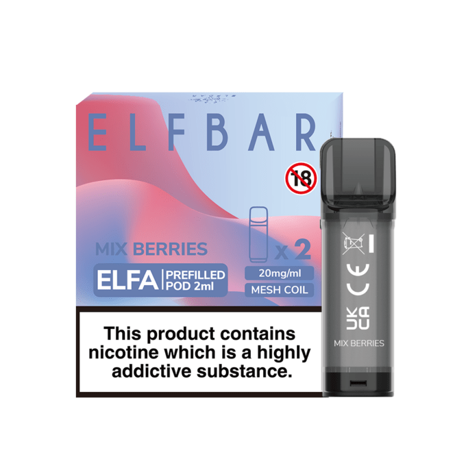 ELF Bar ELFA 20mg (2%) Prefilled Pods (2 pack) mix berries