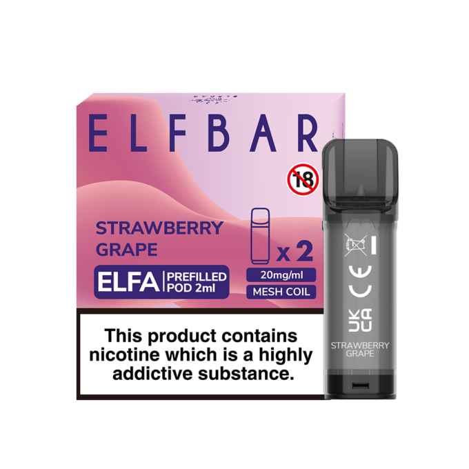 ELF Bar ELFA 20mg (2%) Prefilled Pods (2 pack) strawberry grape