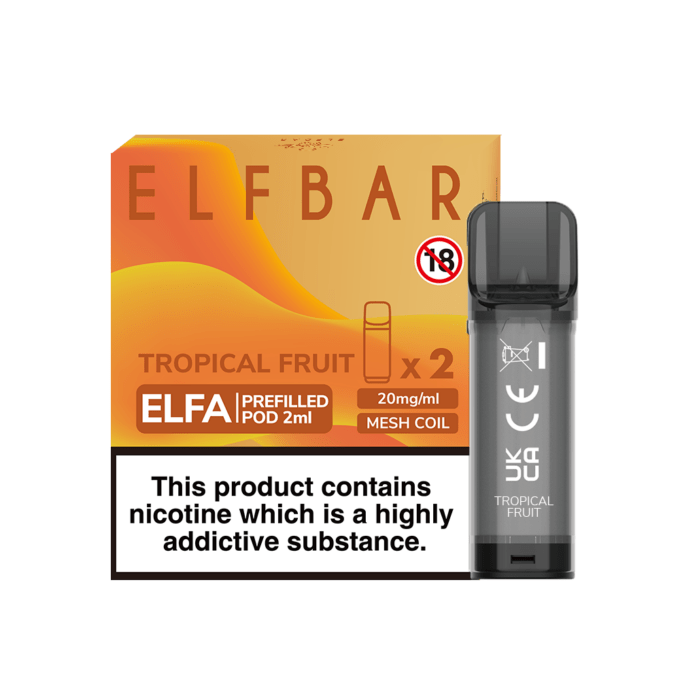 ELF Bar ELFA 20mg (2%) Prefilled Pods (2 pack) tropical fruit