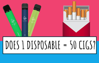 does 1 elf bar / disposable vape kit equal 50 cigarettes?