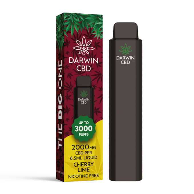 Darwin The Big One 2000mg CBD 3000 Puffs cherry lime