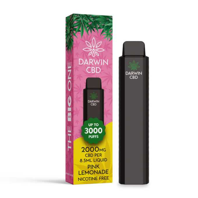 Darwin The Big One 2000mg CBD 3000 Puffs pink lemonade