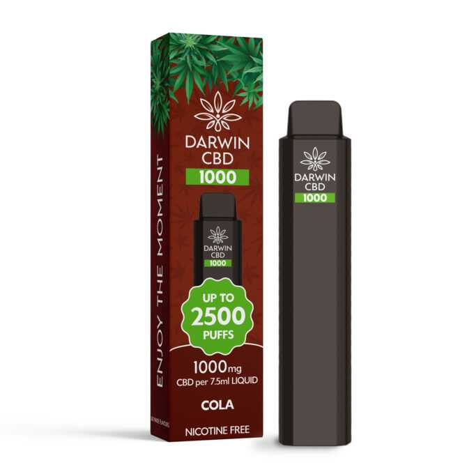 Darwin CBD 1000mg Disposable Vape 2500 Puffs cola