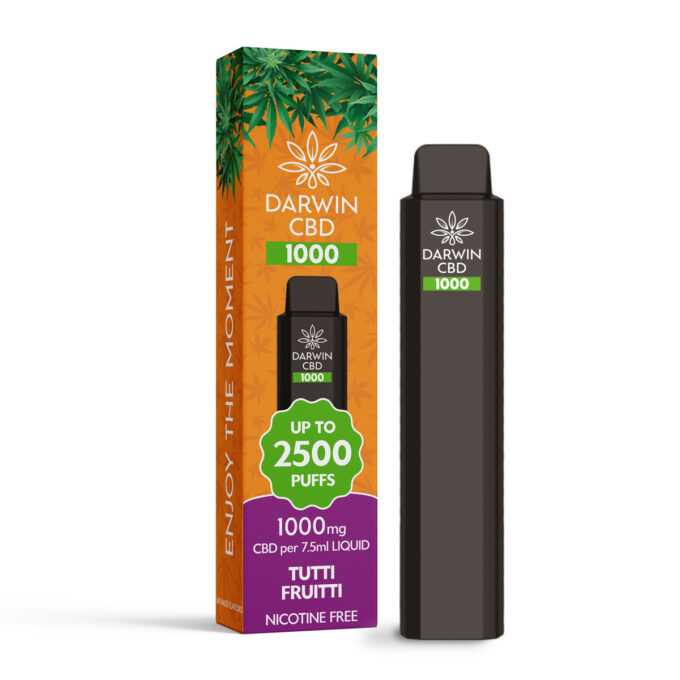 Darwin CBD 1000mg Disposable Vape 2500 Puffs tutti fruity