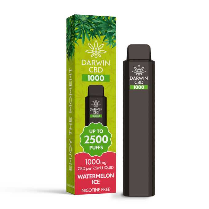 Darwin CBD 1000mg Disposable Vape 2500 Puffs watermelon ice