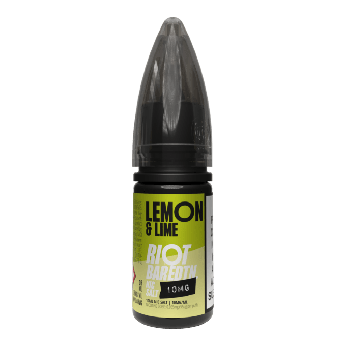 10mg (1%) Riot E-liquid BAR EDTN 10ml Nic Salts lemon lime