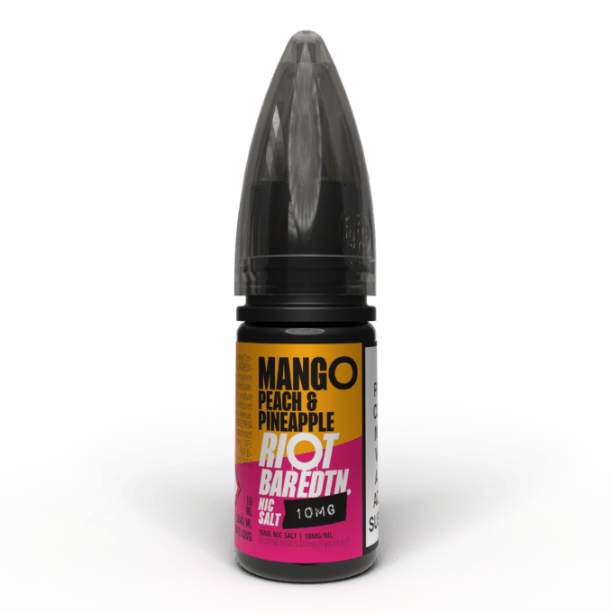 10mg (1%) Riot E-liquid BAR EDTN 10ml Nic Salts mango peach pineapple