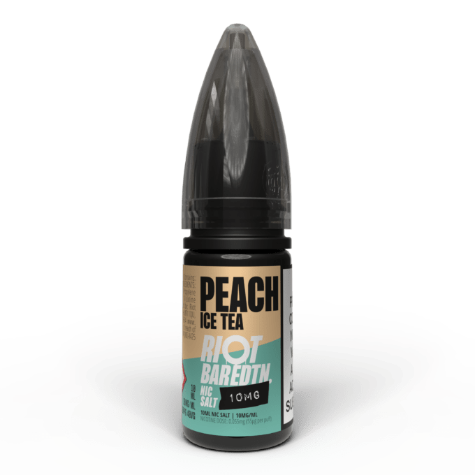 10mg (1%) Riot E-liquid BAR EDTN 10ml Nic Salts peach ice tea