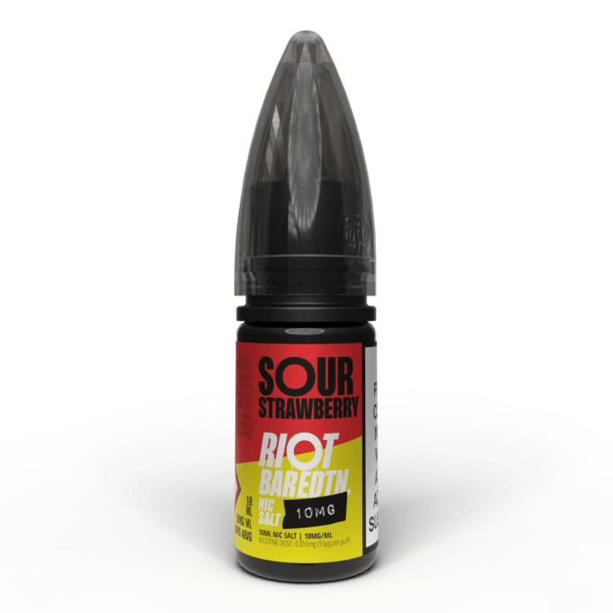 10mg (1%) Riot E-liquid BAR EDTN 10ml Nic Salts sour strawberry