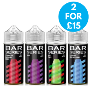 0mg Bar Series 100ml Shortfill (70VG_30PG) 2 for £15 with free next day shipping over £20