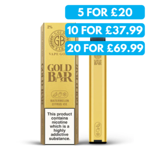 20mg (2%) Gold Bar Disposable Vape (1)