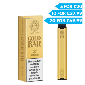 20mg (2%) Gold Bar Disposable Vape