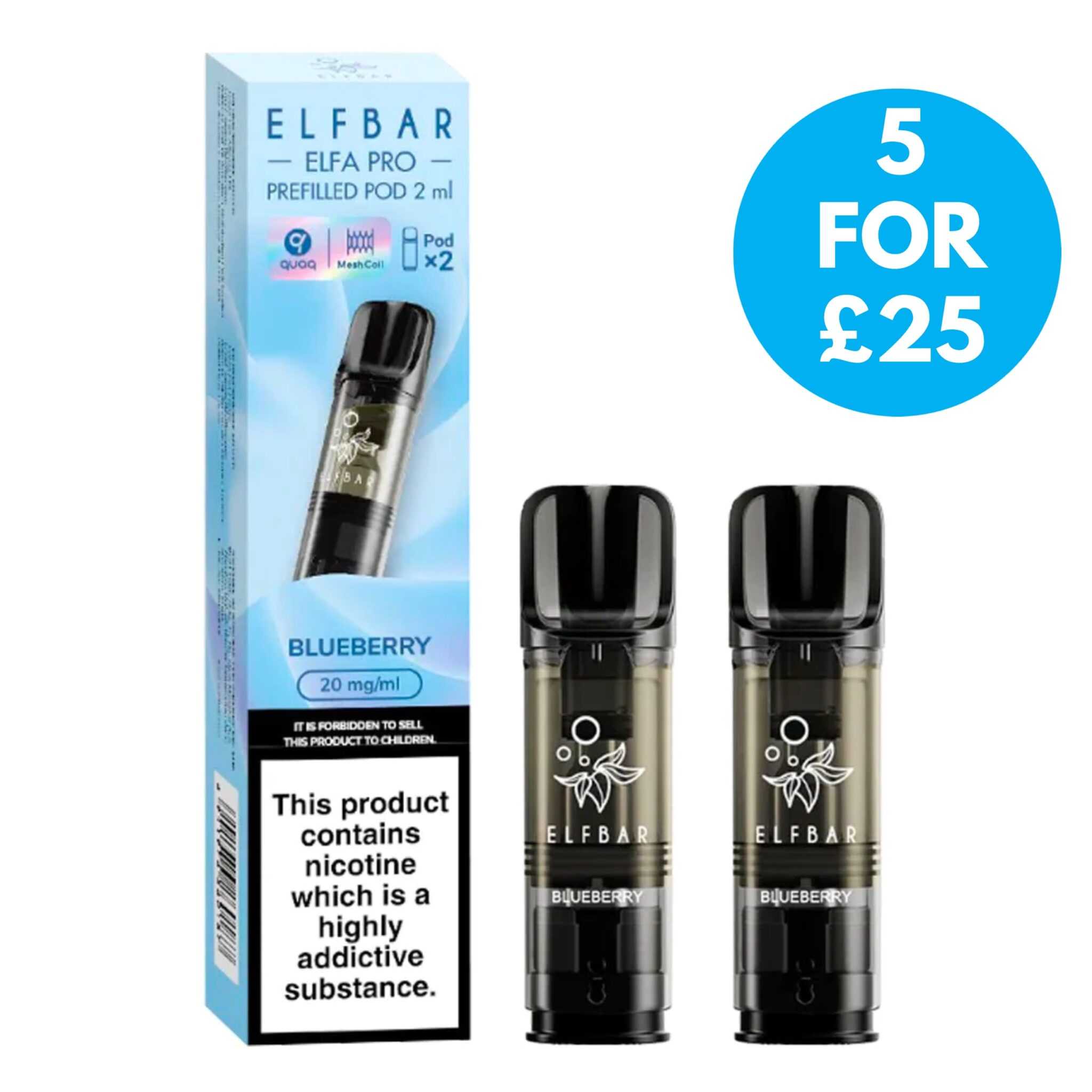 20mg Elfa Pro Pods (2) Pack of 2 5 for £25 & Free 24hr Delivery VAPE.CO.UK