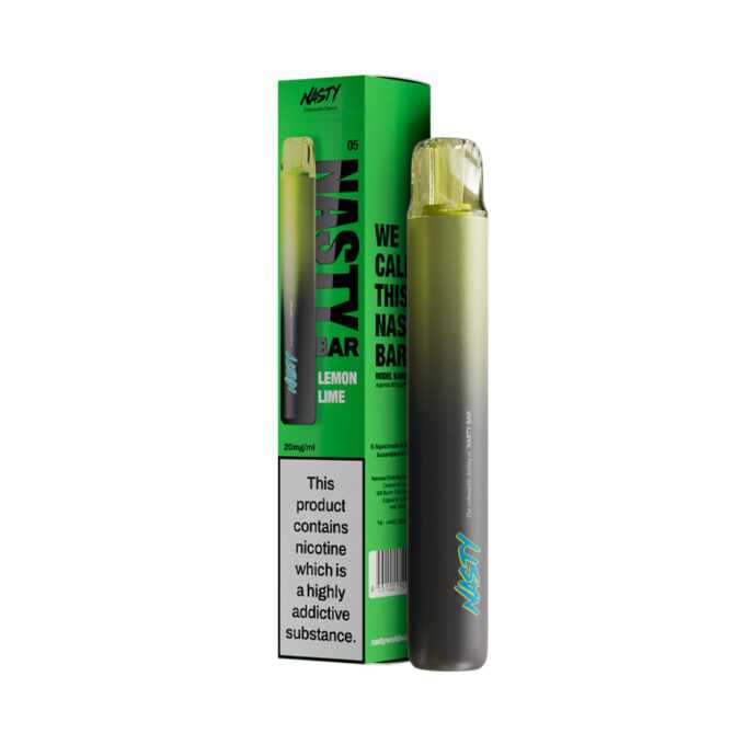 20mg (2%) Nasty Bar DX2 Disposable Vape Kit Lemon Lime