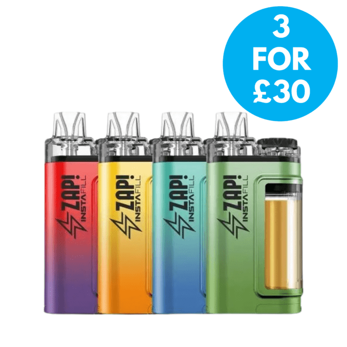 Zap Instafill 3500 Puff Disposable Vape Kit 3 for £30 with free next day shipping