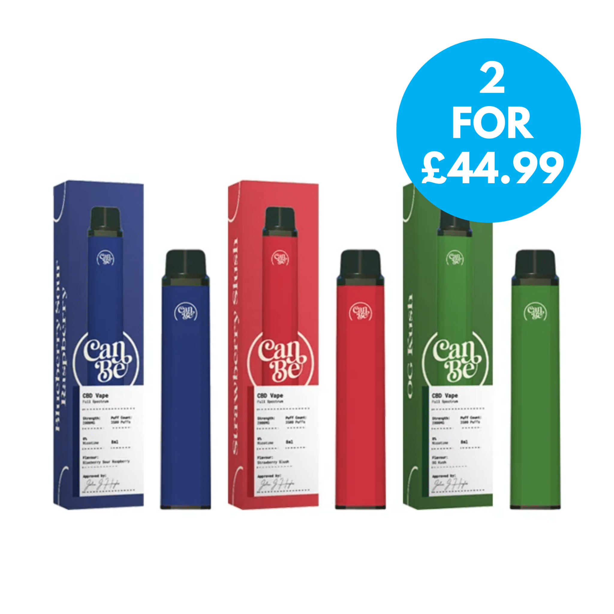 Compa Canbe CanBe 2000mg CBD Disposable Vape 3500 Puffs - 2 for £44.99 - VAPE.CO.UK