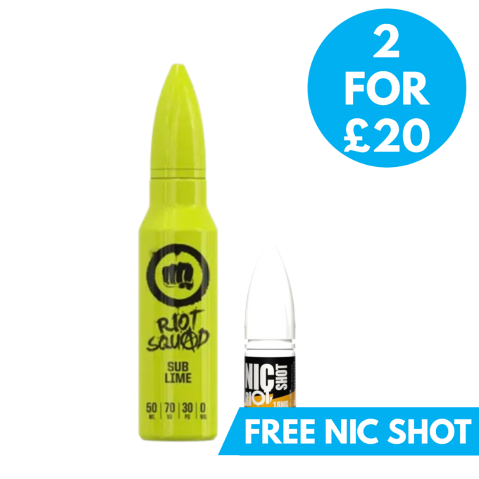 0mg Riot Squad Original shortfill 50ml (70VG_30PG) 2 for £20 with free UK shipping and a free riot nic shot