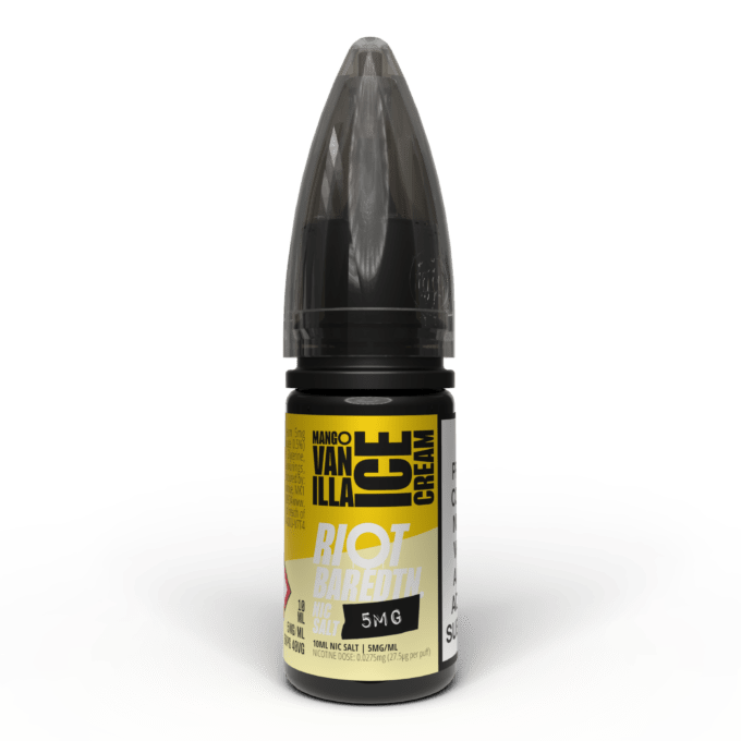 5mg Riot E-liquid BAR EDTN 10ml Nic Salts (50VG/50PG) mango vanilla ice cream