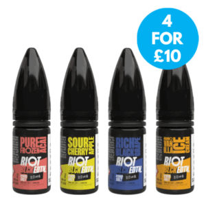 Riot Black EDTN 20mg Nic Salt E-liquid - 4 For £10