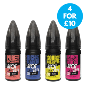 Riot Black EDTN 5mg Nic Salt E-liquid - 4 For £10