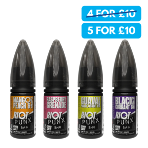 Riot Punx 5mg Nic Salt E-liquid - 5 For £10