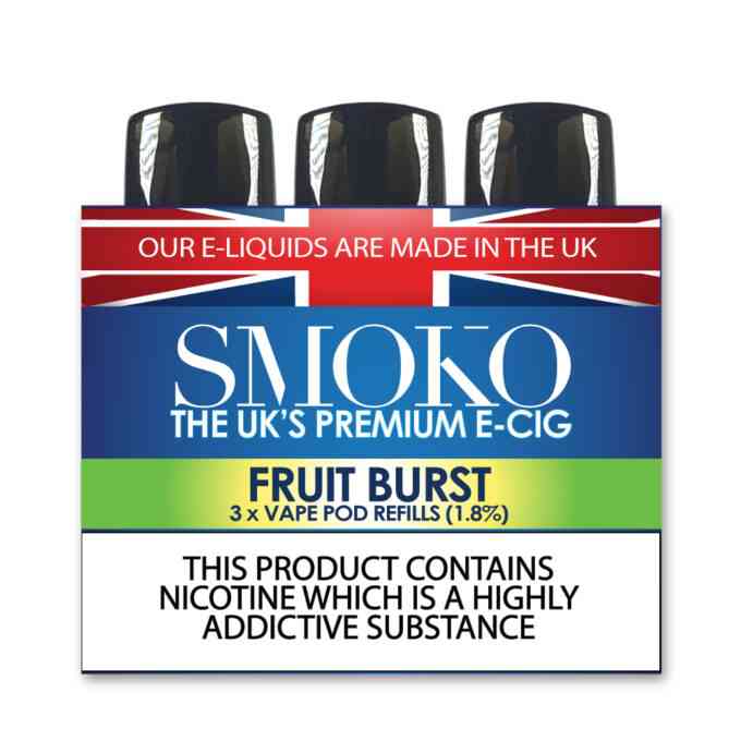 SMOKO Vape Pod Refills - 1.8% - Fruit burst