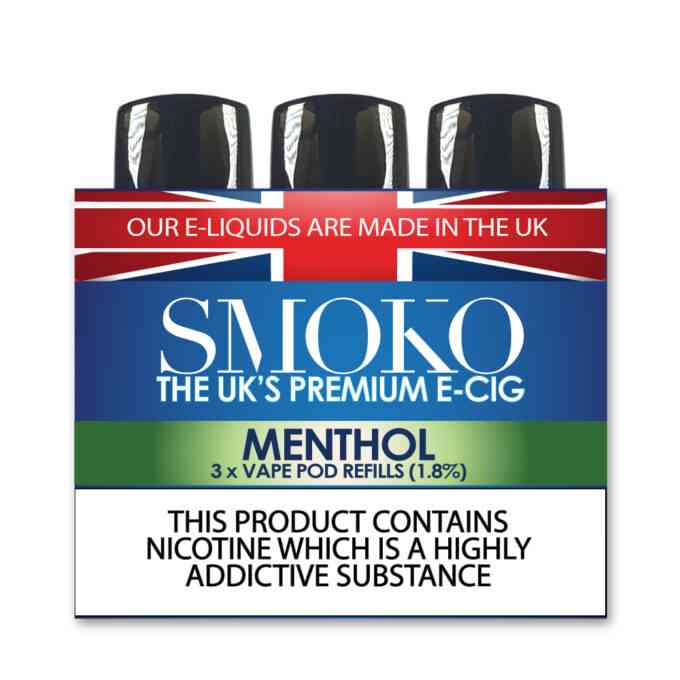 SMOKO Vape Pod Refills - 1.8% - Menthol