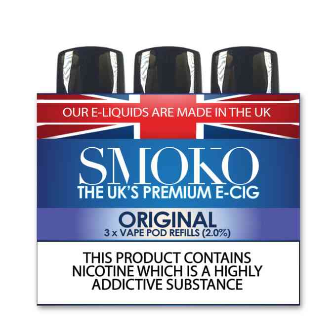 SMOKO Vape Pod Refills - 2.0% Original Tobacco
