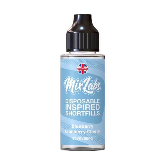 Mix Labs Disposable Inspired 0mg 100ml Shortfill (50VG/50PG) blueberry cranberry cherry