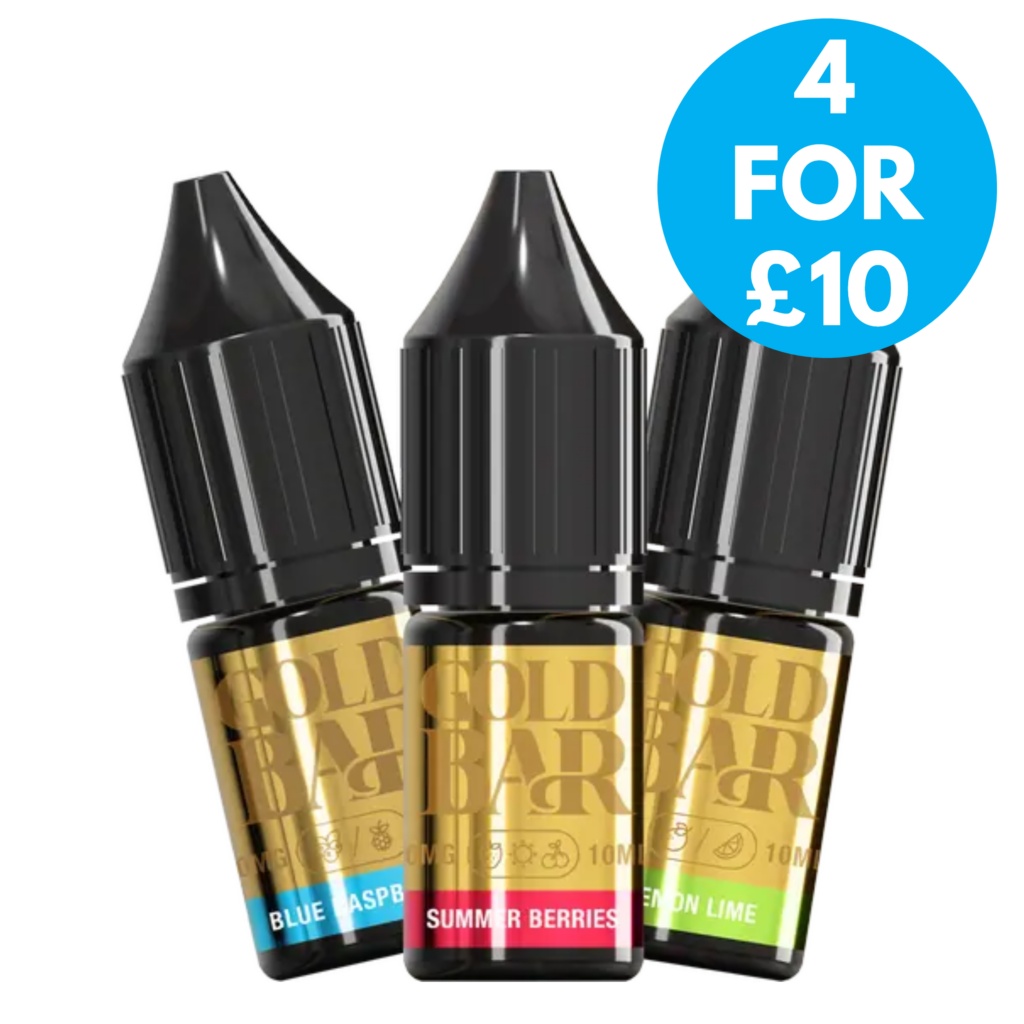 10mg (1%) Gold bar 10ml Nic Salt - 4 For £10