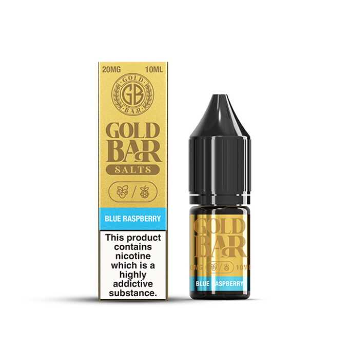 20mg (2%) Gold bar 10ml Nic Salt Blue Raspberry