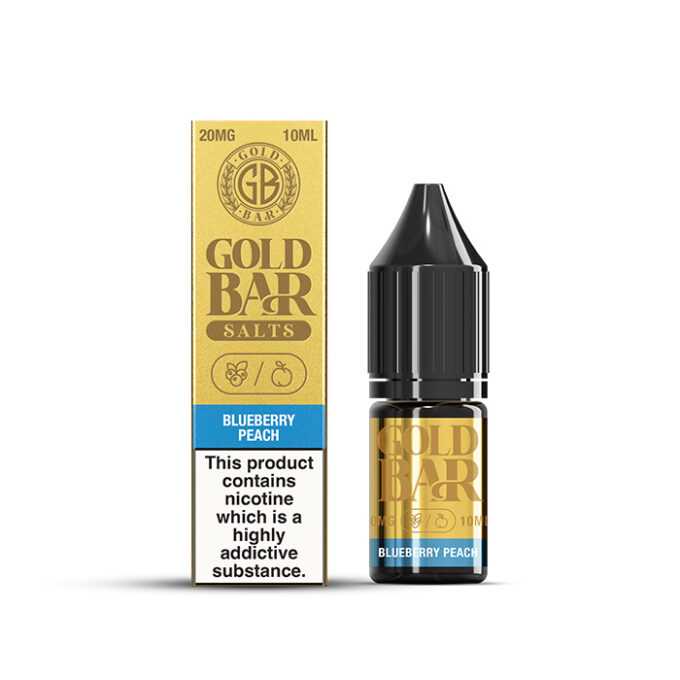 20mg (2%) Gold bar 10ml Nic Salt Blueberry Peach