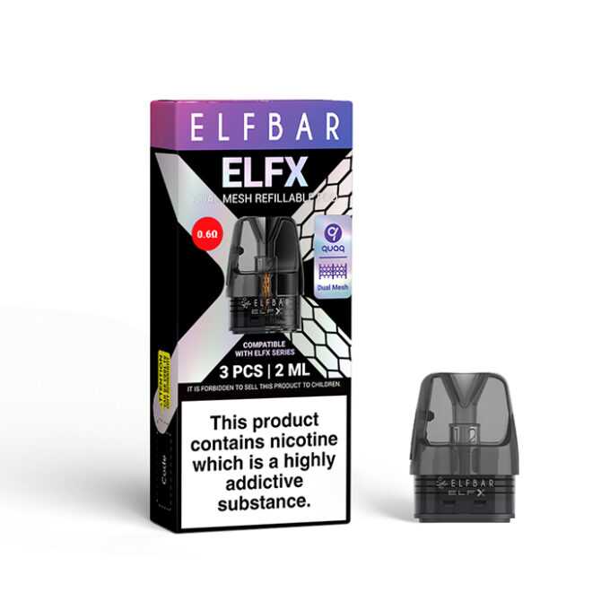 Elf Bar ELFX Replacement Refillable Pods 0.6ohms