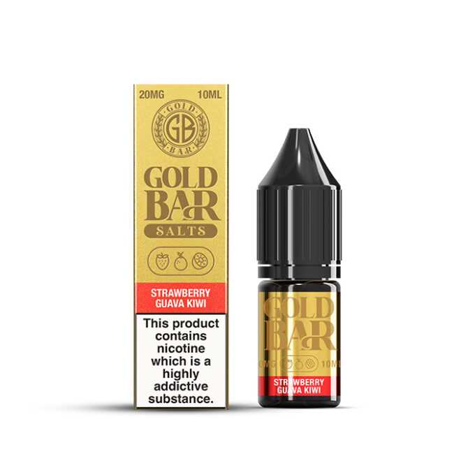 20mg (2%) Gold bar 10ml Nic Salt Strawberry Guava Kiwi