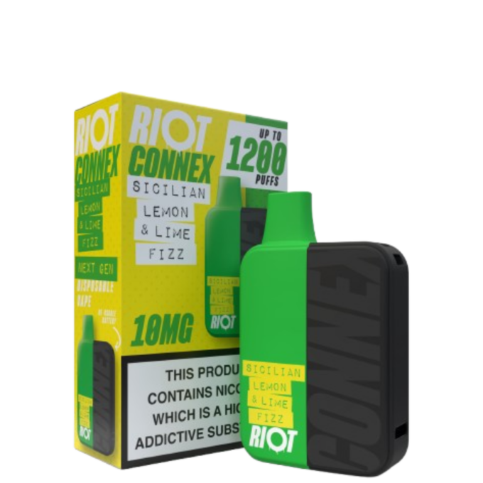 10mg Riot Connex Vape Device 1200 puffs sicillian lemon lime