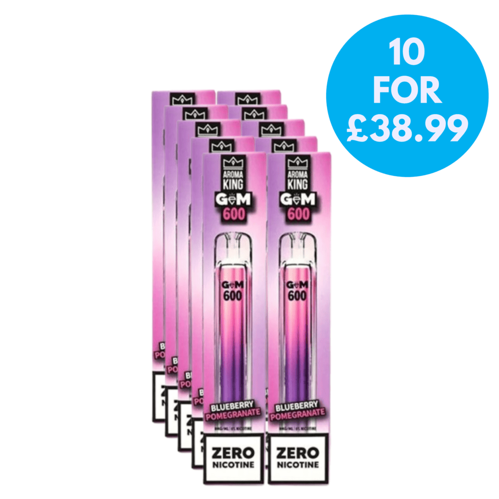 0mg Aroma King GEM 600 Disposable Box Of 10 Multipack - VAPE.CO.UK