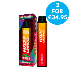 Haze Legend 1000mg Disposable Vape 3500 Puffs 2 For £34.95 With Free Next Day Delivery!