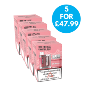 SKE Crystal 4in1 2400 Puffs Pod Kit Multipack (Box of 5) 5 for £47.99 with free next day shipping