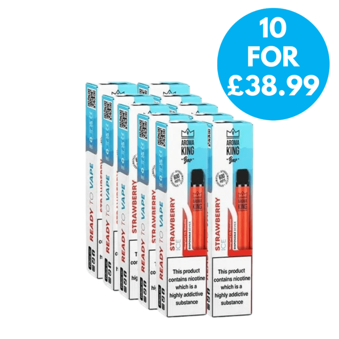 20mg Aroma King Bar 600 Disposable Vape Box Of 10 Multipack 10 for £38.99 with free next day shipping!