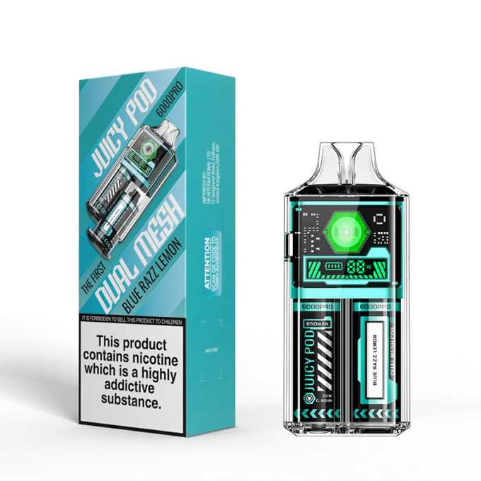 Juicy Pod 6000 (6K Puffs) Pro Disposable blue razz lemon