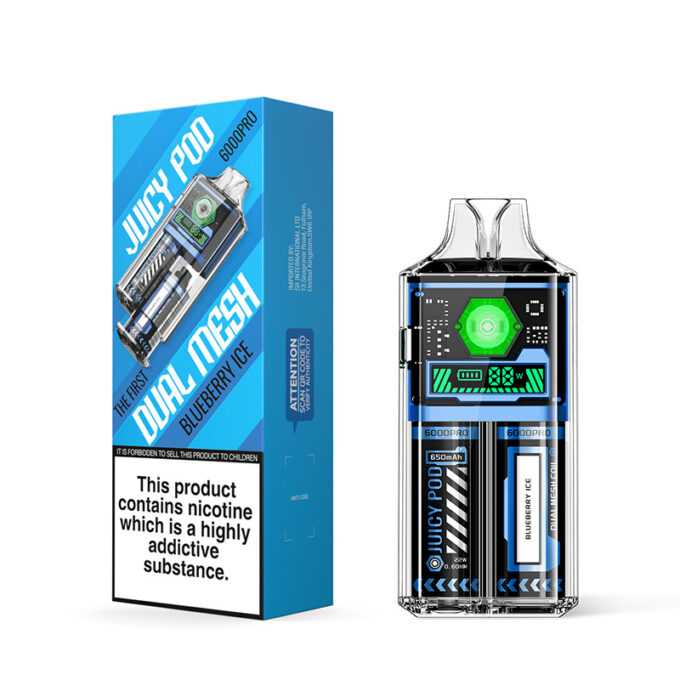 Juicy Pod 6000 (6K Puffs) Pro Disposable blueberry ice