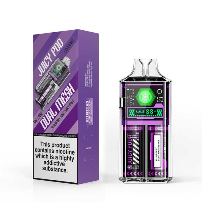 Juicy Pod 6000 (6K Puffs) Pro Disposable blueberry sour raspberry