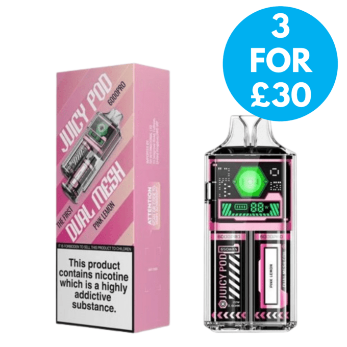 Juicy Pod 6000 (6K Puffs) Pro Disposable 3 for £30 with free next day shipping