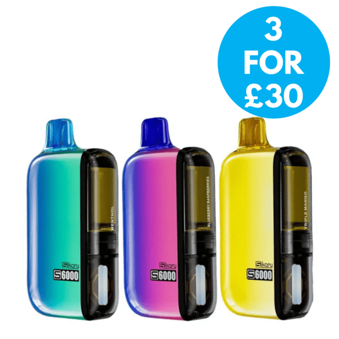 20mg SKE Sikary S6000 6k Puffs Disposable Vape Device 3 for £30 with free next day shipping